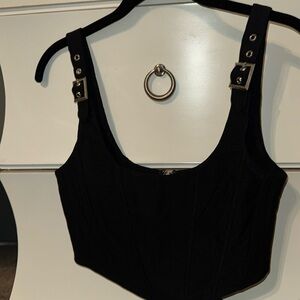 White Fox Boutique Black Crop Top